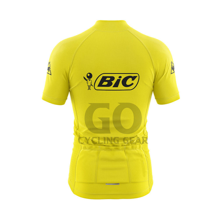 Team Bic Retro Yellow Cycling Jersey Tour de France 1973