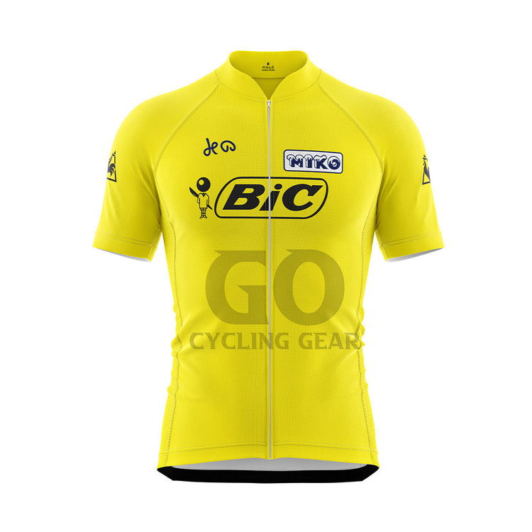 Team Bic Retro Yellow Cycling Jersey Tour de France 1973