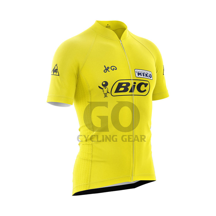 Team Bic Retro Yellow Cycling Jersey Tour de France 1973