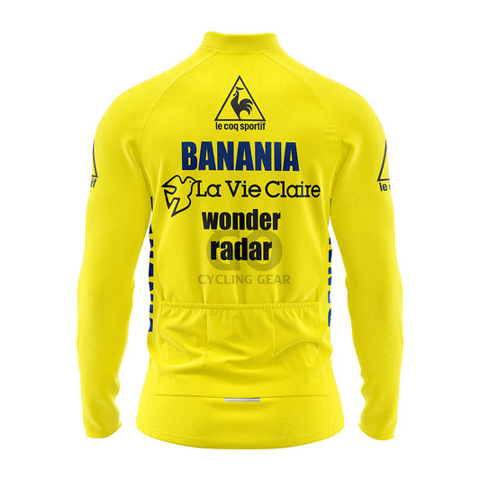 1986 Tour De France Yellow Retro Long Sleeve Cycling Jersey