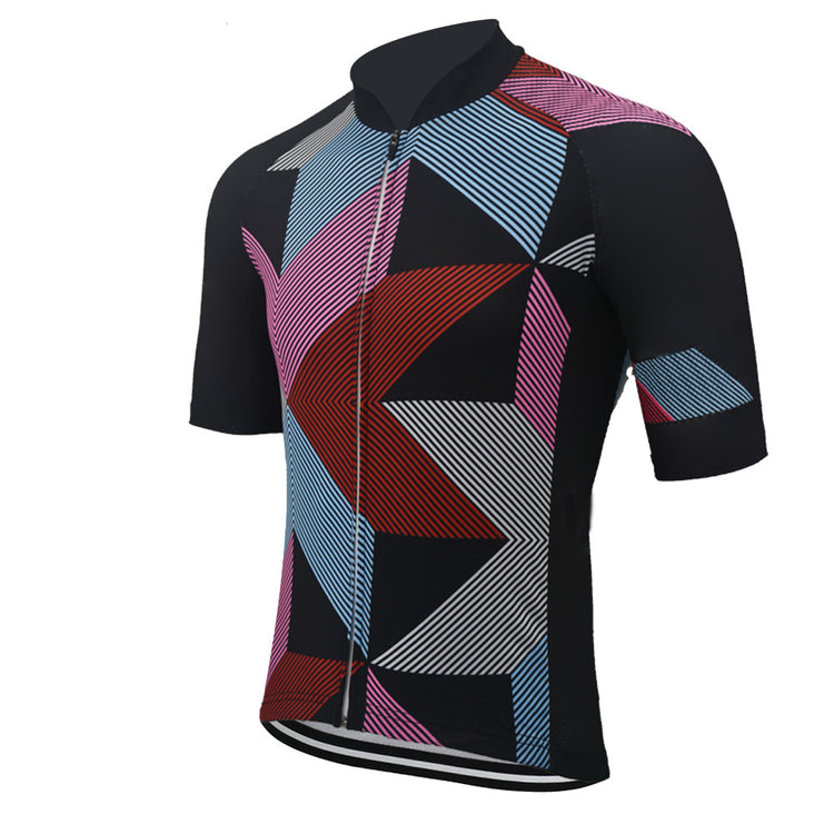 Maillot de cyclisme à imprimé géométrique