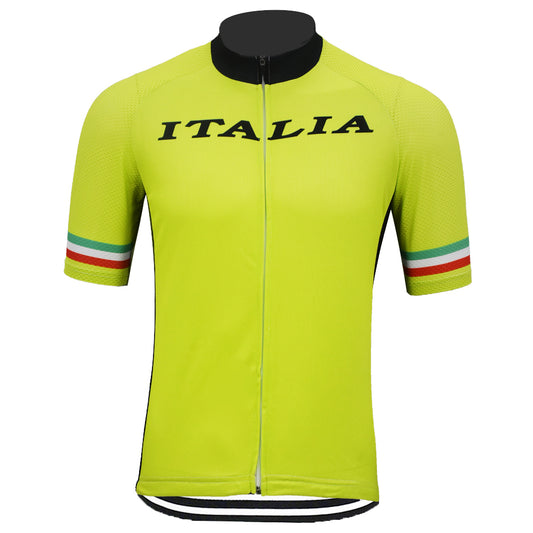 Italien fluoreszierendes grünes Radtrikot