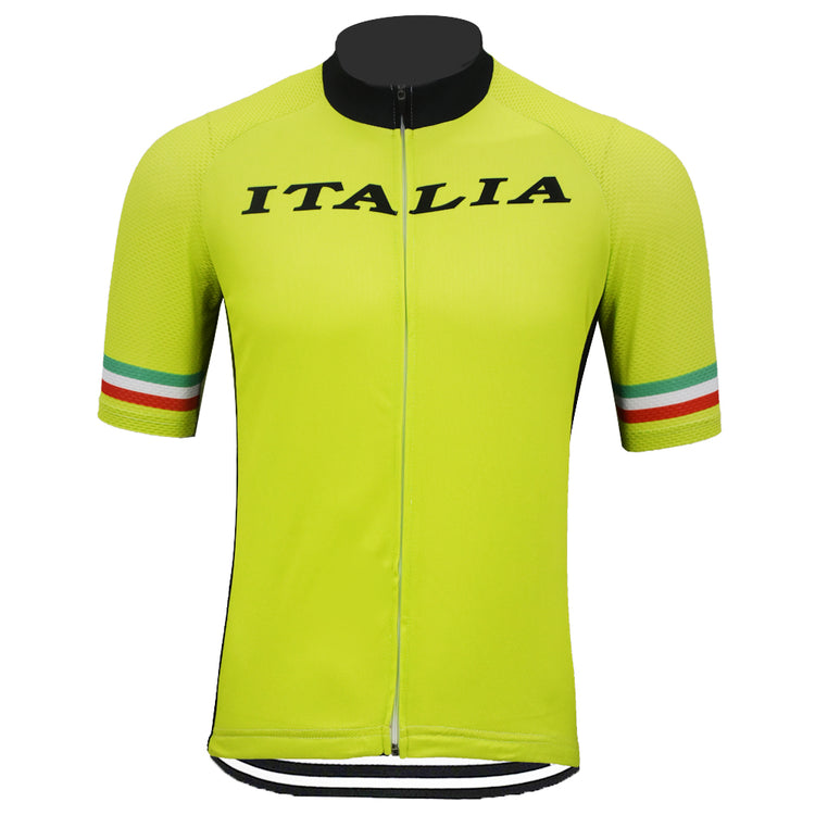 Italien fluoreszierendes grünes Radtrikot