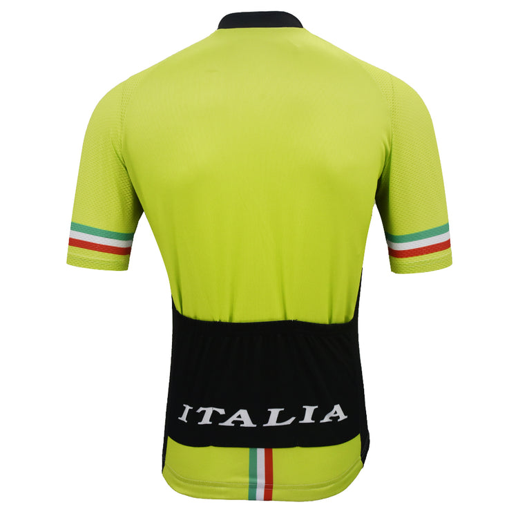 Maillot de cyclisme Italie vert fluo