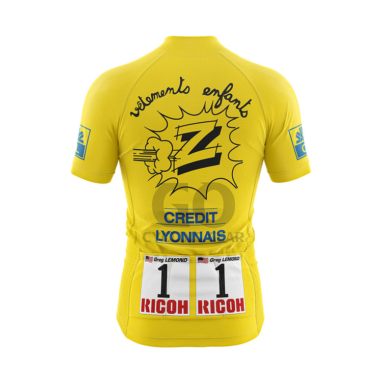 Greg Lemond Yellow Team Z Cycling Jersey Tour de France 1990