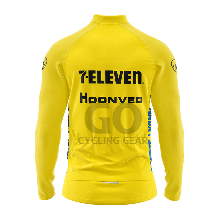 7-Eleven Retro Yellow Long Sleeve Cycling Jersey-1990