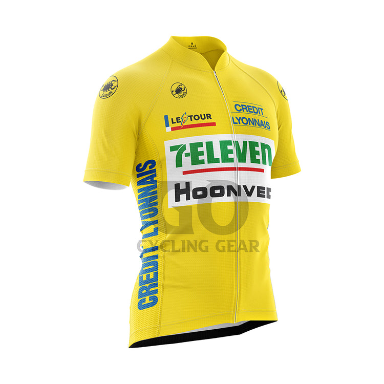 7-Eleven Retro Yellow Cycling Jersey-1990