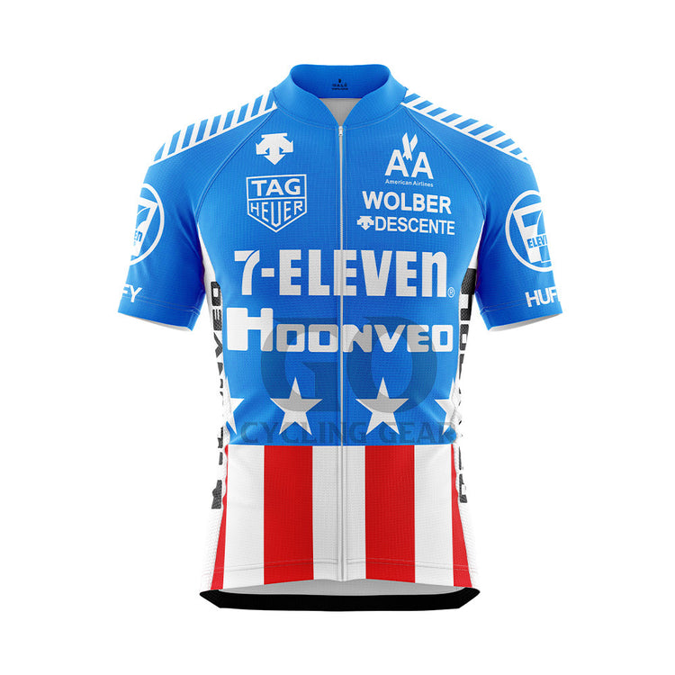 7 Eleven 11 USA Descente Blue Retro Cycling Jersey