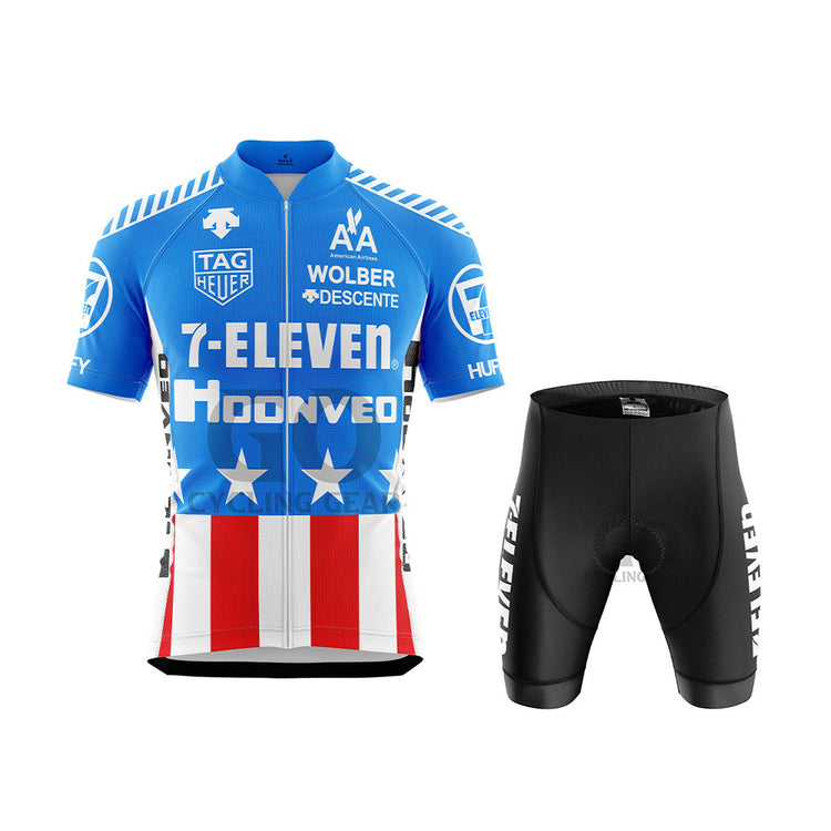 7 Eleven USA Descente Blue Retro Cycling Kits