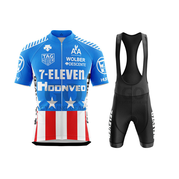 7 Eleven USA Descente Blue Retro Cycling Kits