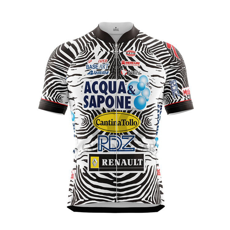 Acqua Sapone Cantina Tollo Zebra Retro Cycling Jersey