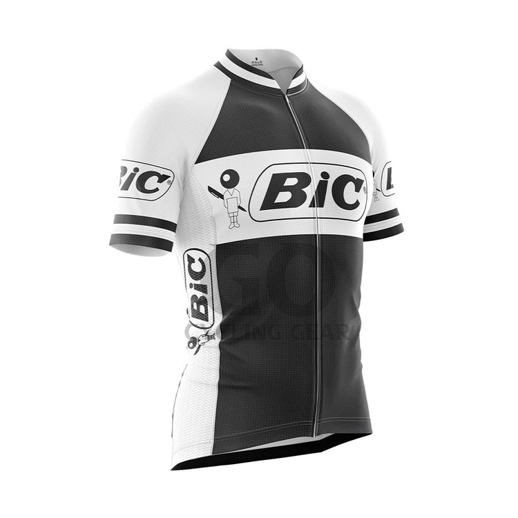 Team Bic Retro Cycling Jersey Black