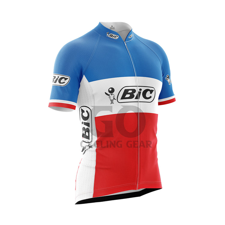 BIC France Short Sleeve Retro Cycling Jersey