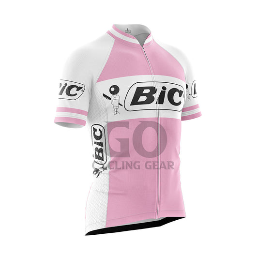 Team Bic Retro Cycling Jersey Pink