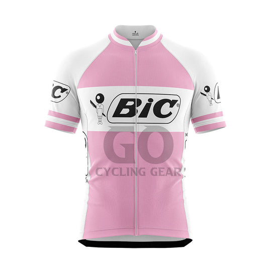 Team Bic Retro Cycling Jersey Pink