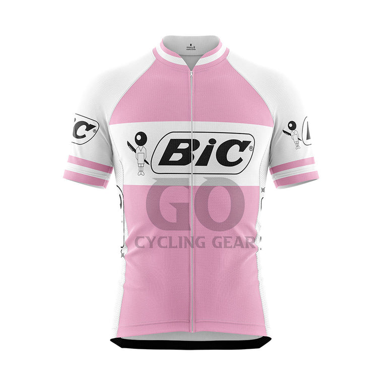 Team Bic Retro Cycling Jersey Pink