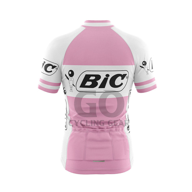 Team Bic Retro Cycling Jersey Pink