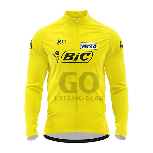 Bic Yellow Long Sleeve Cycling Jersey Tour de France 1973