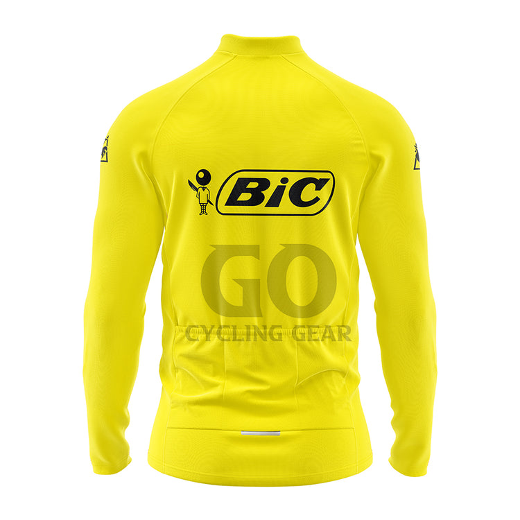 Bic Yellow Long Sleeve Cycling Jersey Tour de France 1973