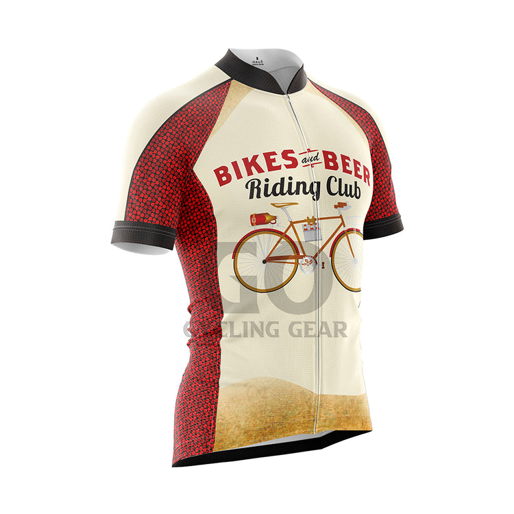 Bike And Beer Riding Club Men's Short-Sleeved Cycling Jersey