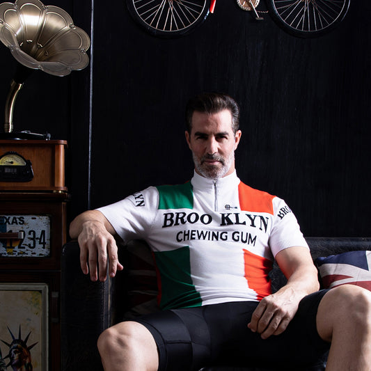 Brooklyn Chewing Gum Italia Maillot de cyclisme rétro en laine 