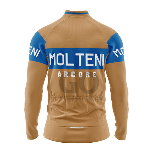 Brown Molteni Long Sleeve Cycling Jersey-Eddy Merckx