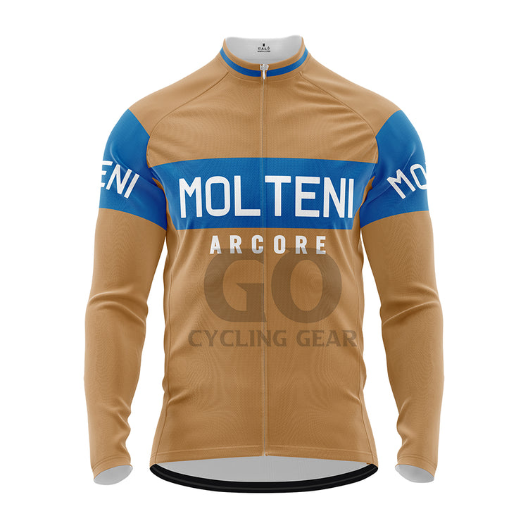 Brown Molteni Long Sleeve Cycling Jersey-Eddy Merckx