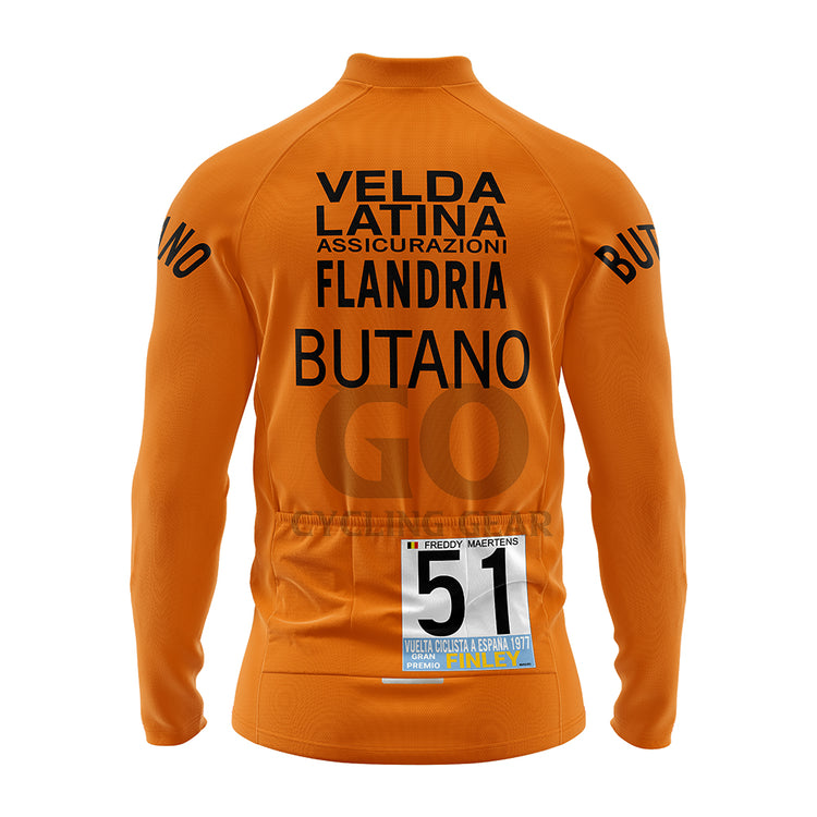 Butano Retro Long Sleeve Cycling Jersey Winner Of The Vuelta A Espana 1977