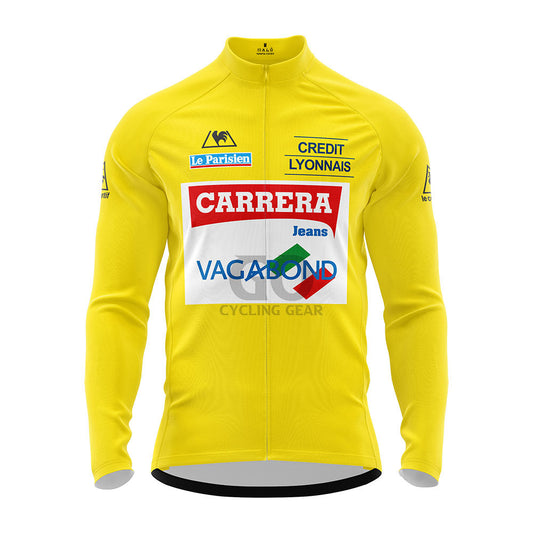 Carrera Jeans Yellow Retro Long Sleeve Cycling Jersey 1987