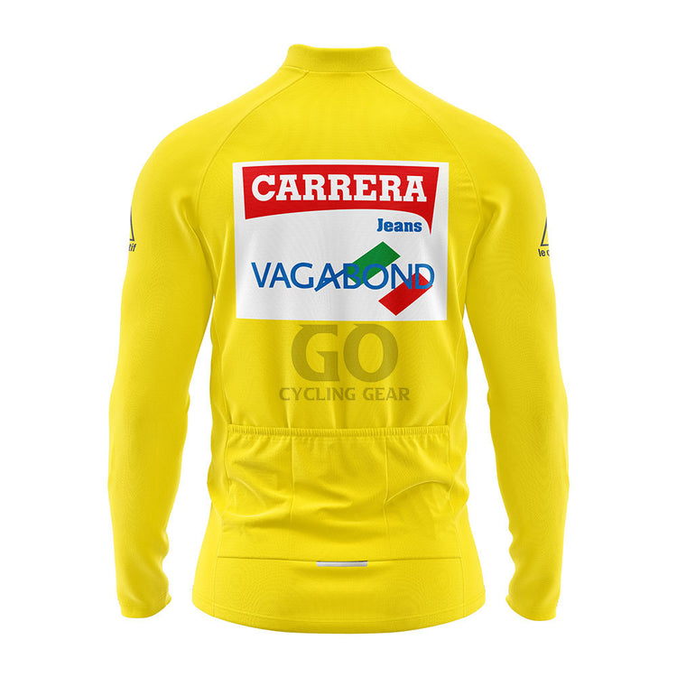 Carrera Jeans Yellow Retro Long Sleeve Cycling Jersey 1987