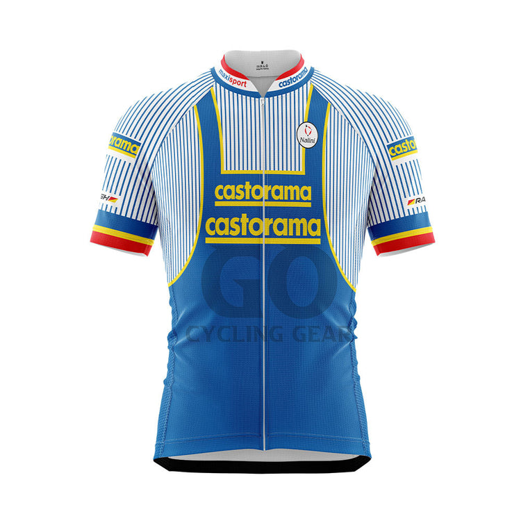 Castorama Maillot de cyclisme rétro à manches courtes