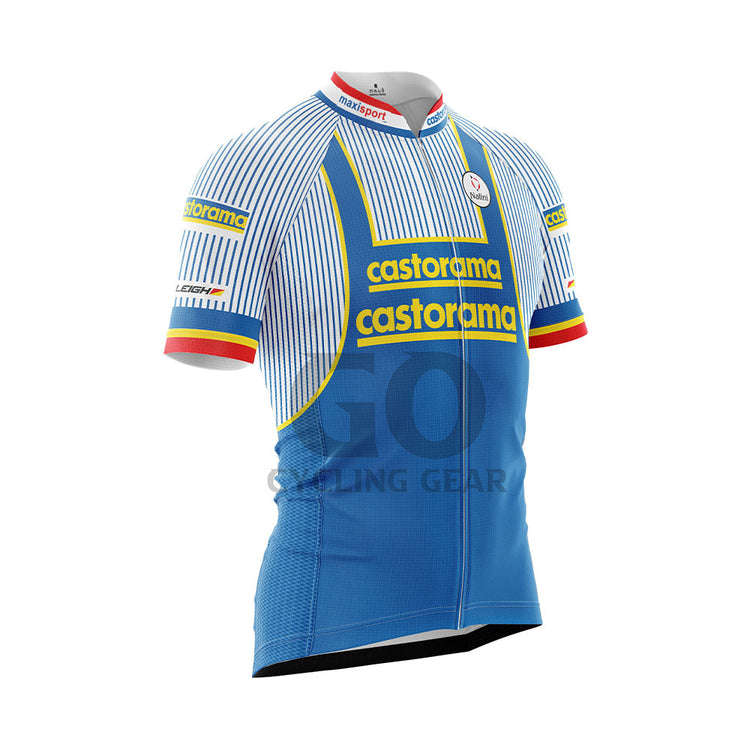 Castorama Radtrikot Retro Kurzarm Fahrradbekleidung