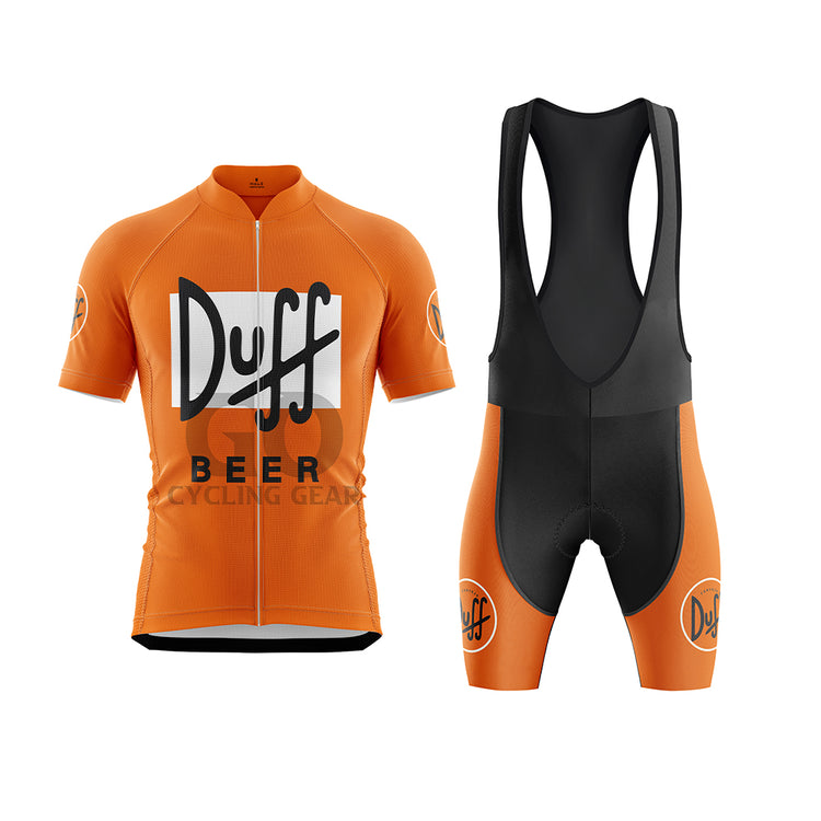 Duffl Beer Men's Short Sleeve Cycling Kits Orange