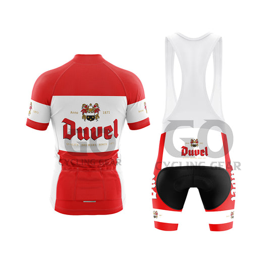 Duvel Beer Short Sleeve Men's Cycling Kits Red