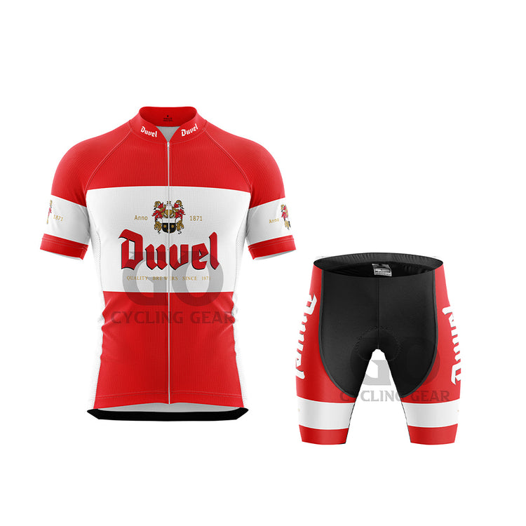 Duvel Beer Short Sleeve Men's Cycling Kits Red