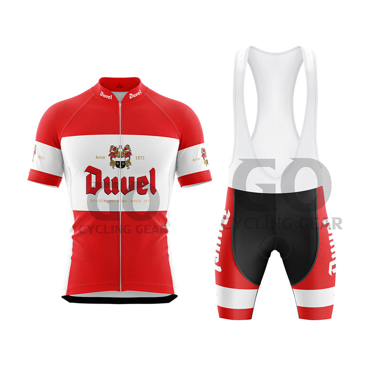 Duvel Beer Short Sleeve Men's Cycling Kits Red