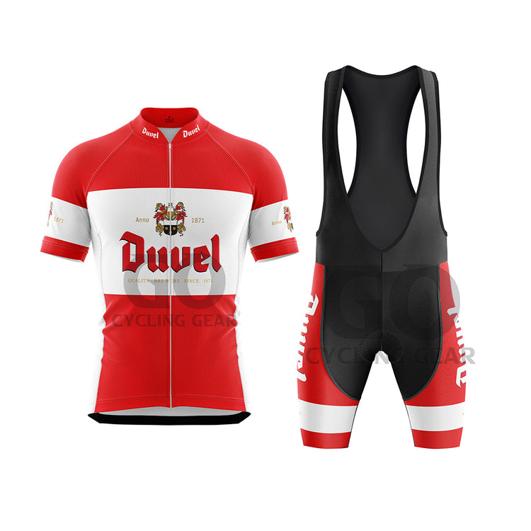 Duvel Beer Short Sleeve Men's Cycling Kits Red