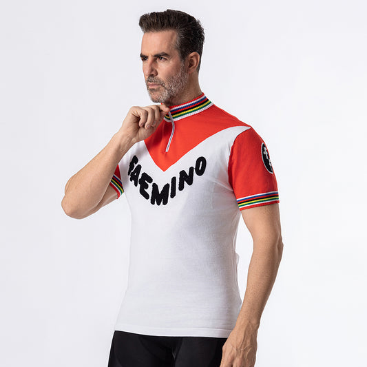 Faemino Team 1970 Retro-Radtrikot aus Wolle