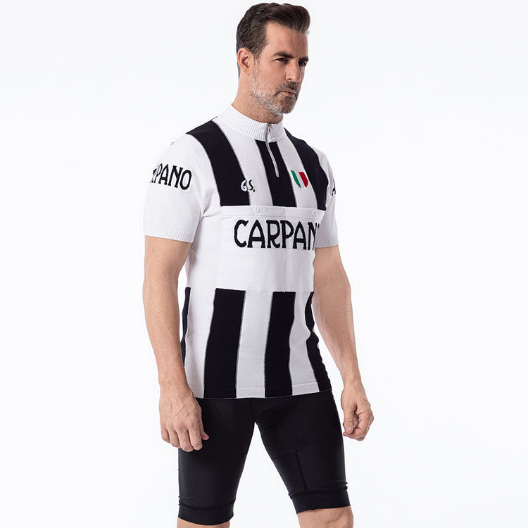 GS CARPANO Radtrikot aus Merinowolle im Retro-Look