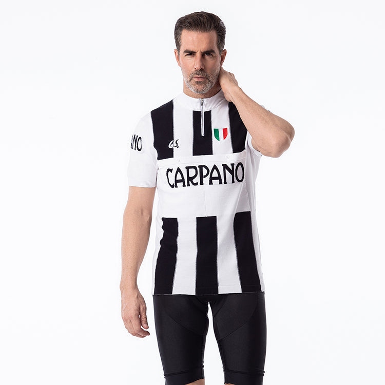 GS CARPANO Radtrikot aus Merinowolle im Retro-Look