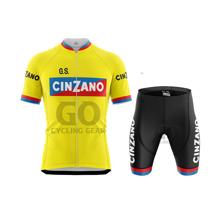 G.S. Cinzano Retro Short Sleeve Cycling Yellow