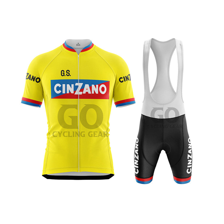 G.S. Cinzano Retro Short Sleeve Cycling Yellow