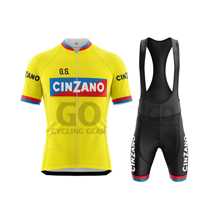 G.S. Cinzano Retro Short Sleeve Cycling Yellow