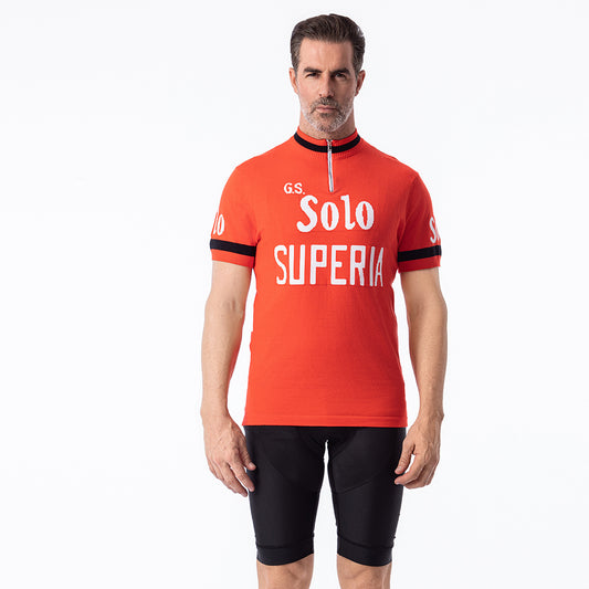 GS Solo Superia Merino Wool Retro Cycling Jersey