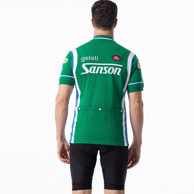 Maillot de cyclisme rétro en laine mérinos Gelati Sanson