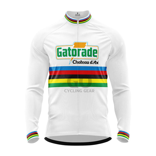 Gatorade Chateau d'Ax Long Sleeve Retro Cycling Jersey Tour De France 1992