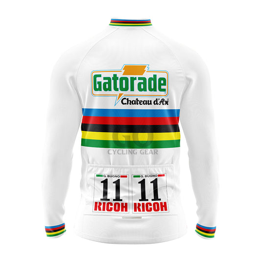 Gatorade Chateau d'Ax Long Sleeve Retro Cycling Jersey Tour De France 1992