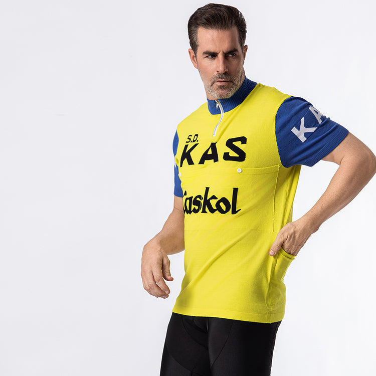 Maillot de cyclisme rétro en laine mérinos Kas–Kaskol