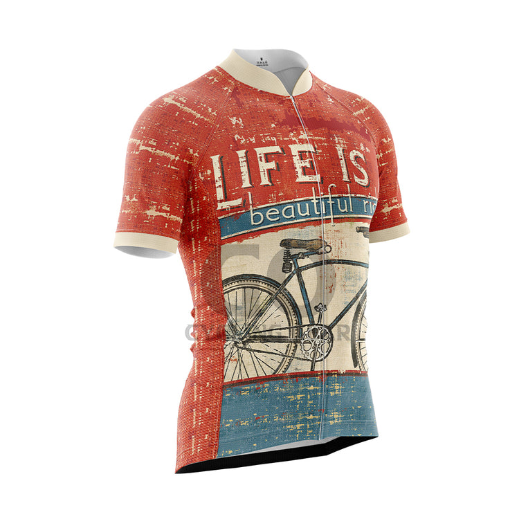 Men Life Is A Beautiful Ride Cycling Jersey