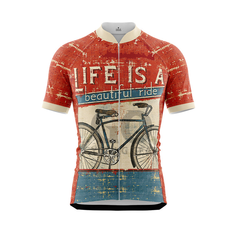 Men Life Is A Beautiful Ride Cycling Jersey